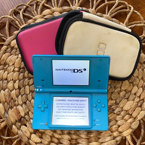 Nintendo Other - Nintendo DSi Ice Blue Handheld System w/ Charger, 2 cases & 2 Stylus - Works!